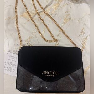 Jimmy Choo Black and Gold Crossbody Bag